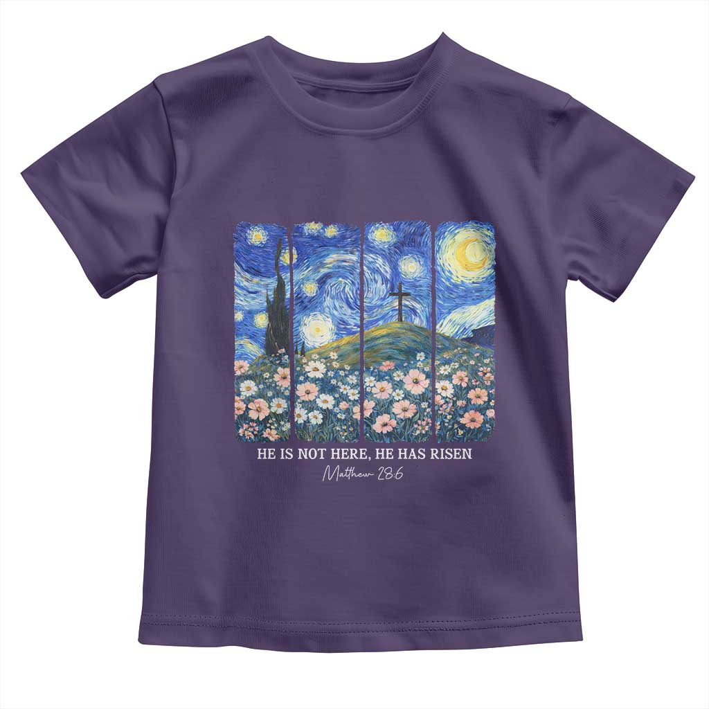 He is Risen Toddler T Shirt Christian Easter Starry Night Van Gogh