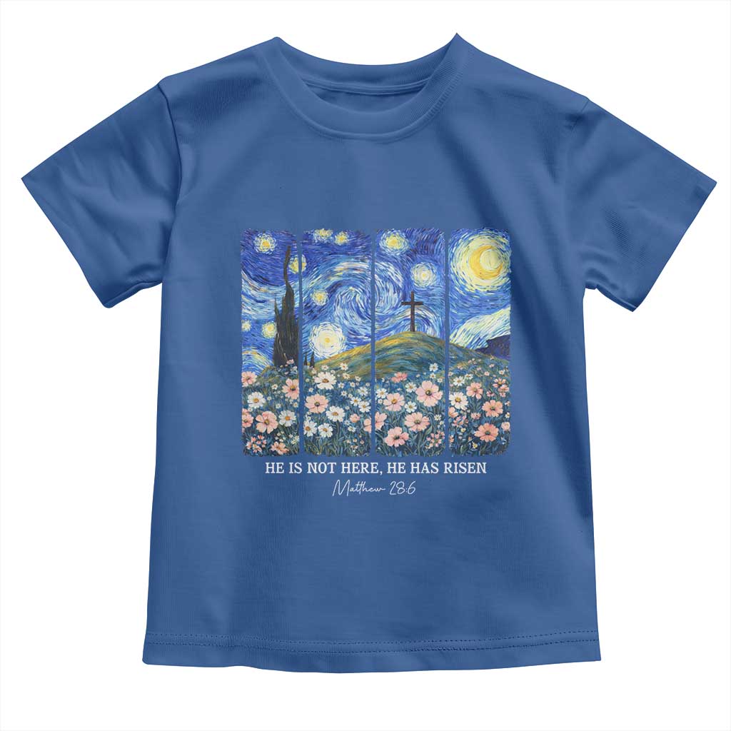 He is Risen Toddler T Shirt Christian Easter Starry Night Van Gogh