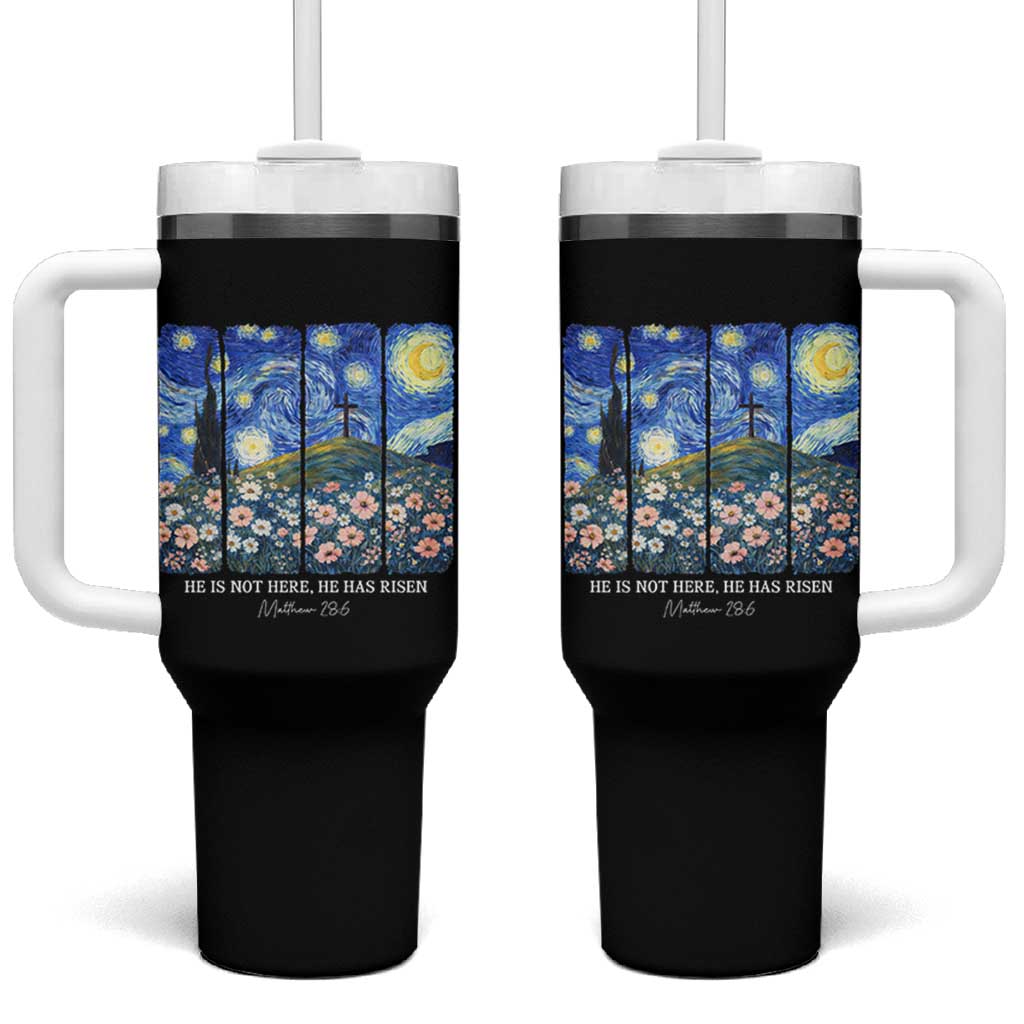 He is Risen Tumbler With Handle Christian Easter Starry Night Van Gogh