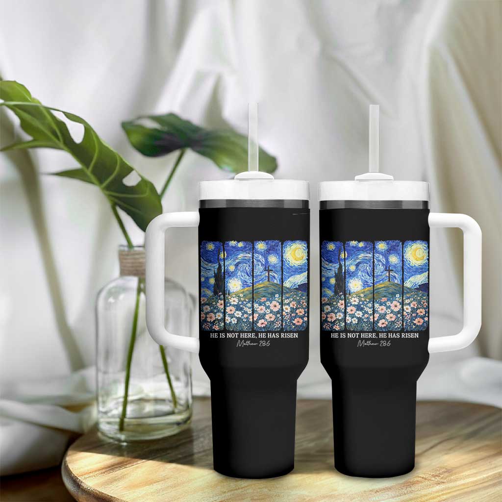 He is Risen Tumbler With Handle Christian Easter Starry Night Van Gogh