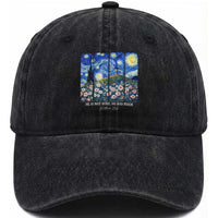 He is Risen Washed Cotton Baseball Cap Christian Easter Starry Night Van Gogh