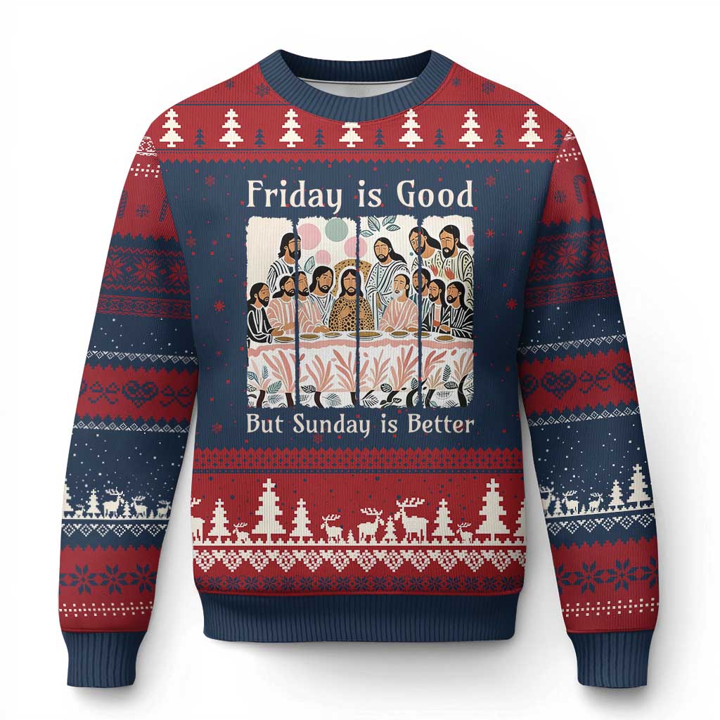 Friday is Good Sunday is Better Ugly Christmas Sweater Christian Jesus Easter