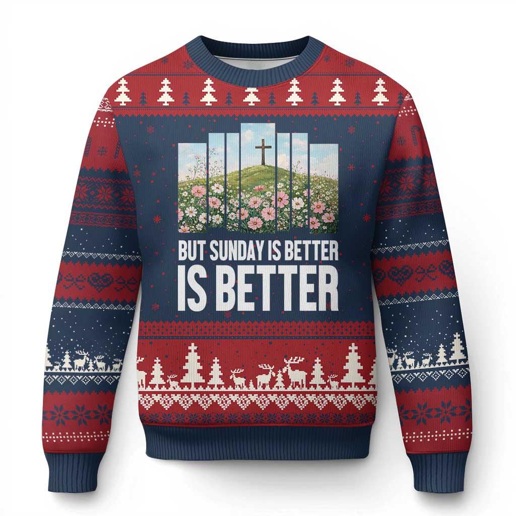 Friday is Good Sunday is Better Ugly Christmas Sweater Christian Easter
