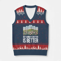 Friday is Good Sunday is Better V-Neck Knit Sweater Vest Christian Easter