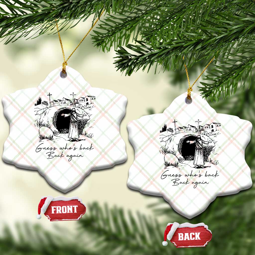 Guess Who's Back Back Again Ceramic Ornament Funny Easter Jesus Christian