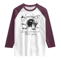 Guess Who's Back Back Again Raglan Shirt Funny Easter Jesus Christian