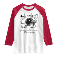 Guess Who's Back Back Again Raglan Shirt Funny Easter Jesus Christian