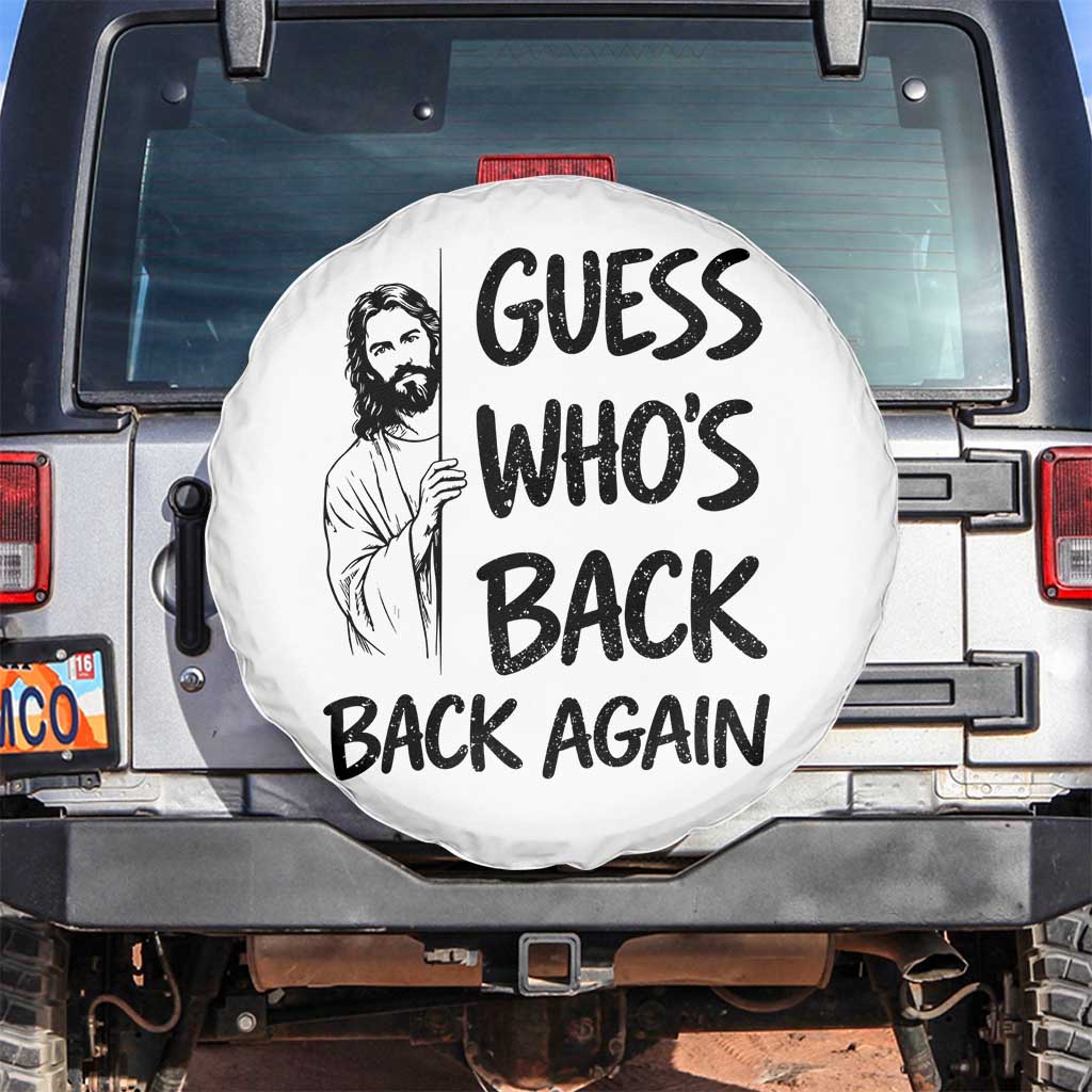 Funny Easter Jesus Spare Tire Cover Guess Who's Back Back Again