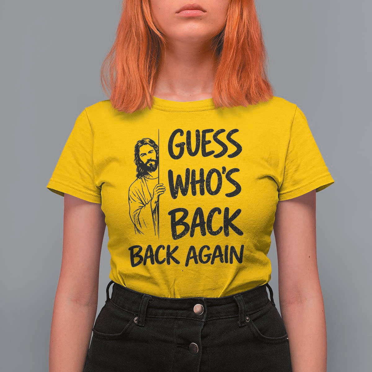Funny Easter Jesus T Shirt For Women Guess Who's Back Back Again