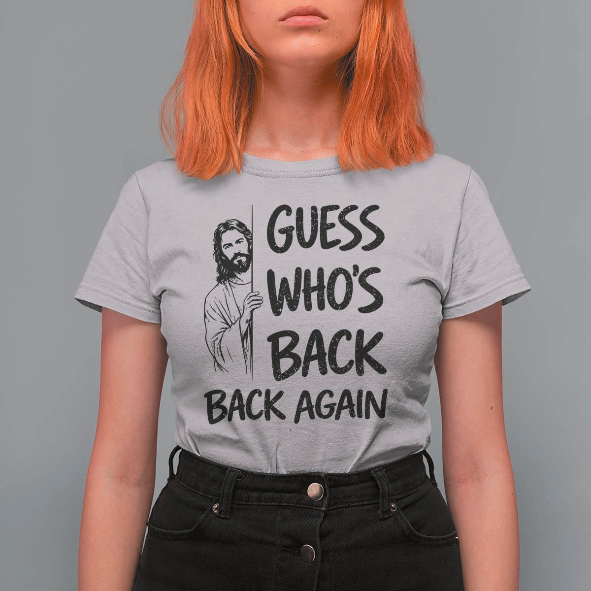 Funny Easter Jesus T Shirt For Women Guess Who's Back Back Again