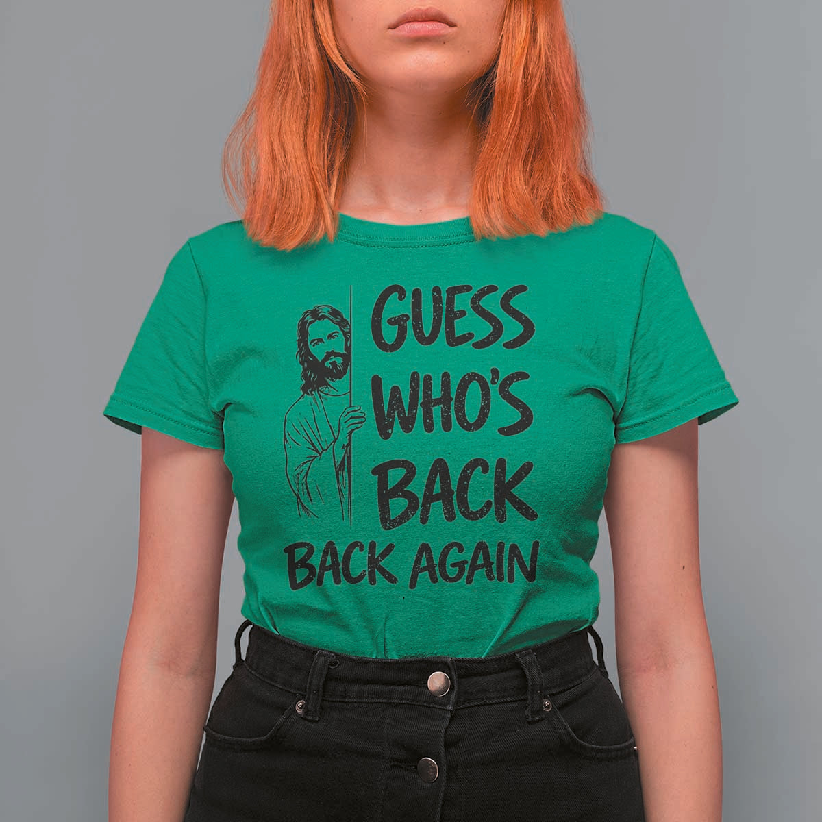 Funny Easter Jesus T Shirt For Women Guess Who's Back Back Again