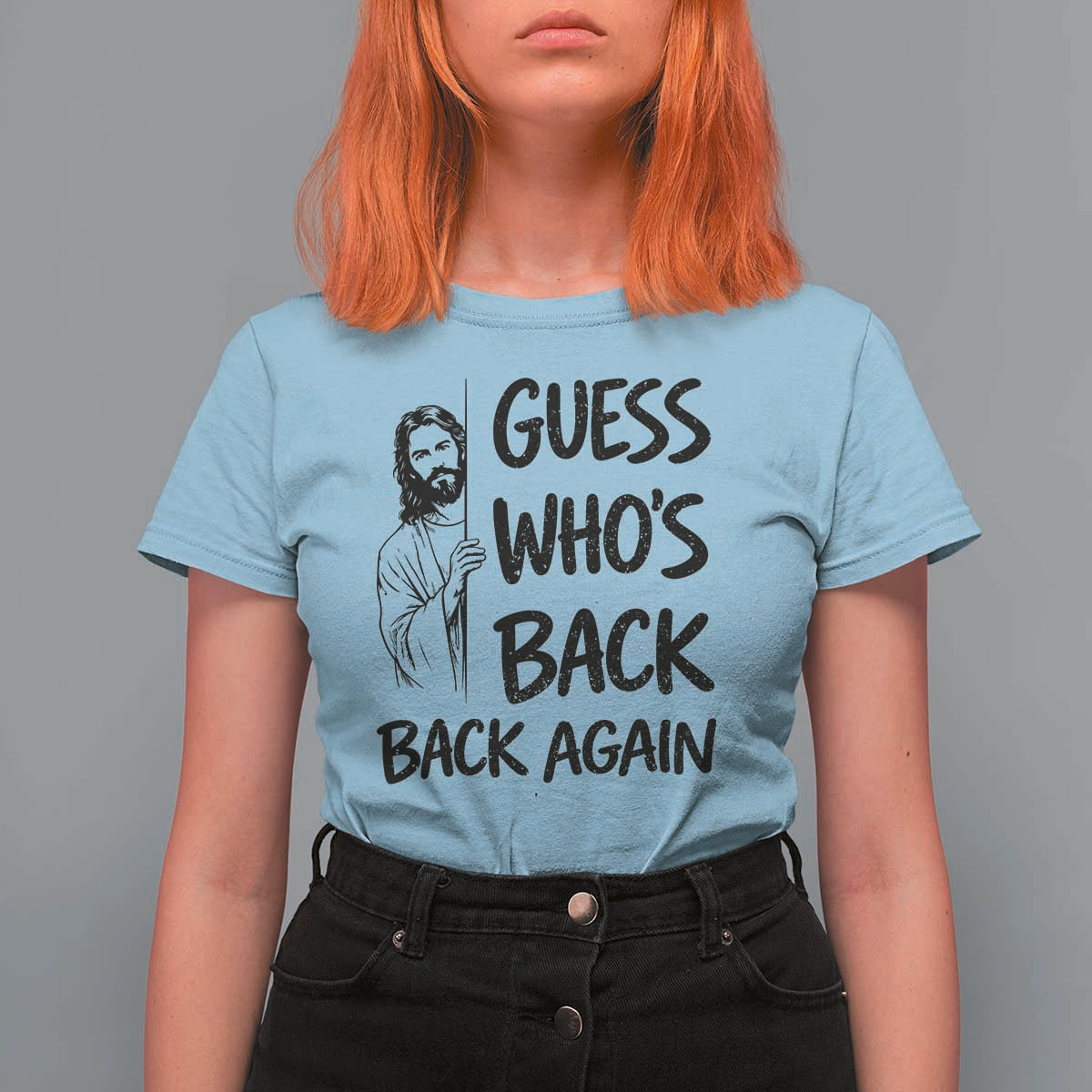 Funny Easter Jesus T Shirt For Women Guess Who's Back Back Again
