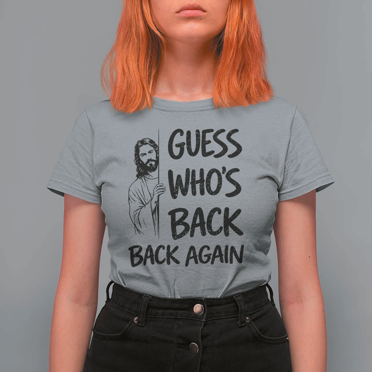 Funny Easter Jesus T Shirt For Women Guess Who's Back Back Again