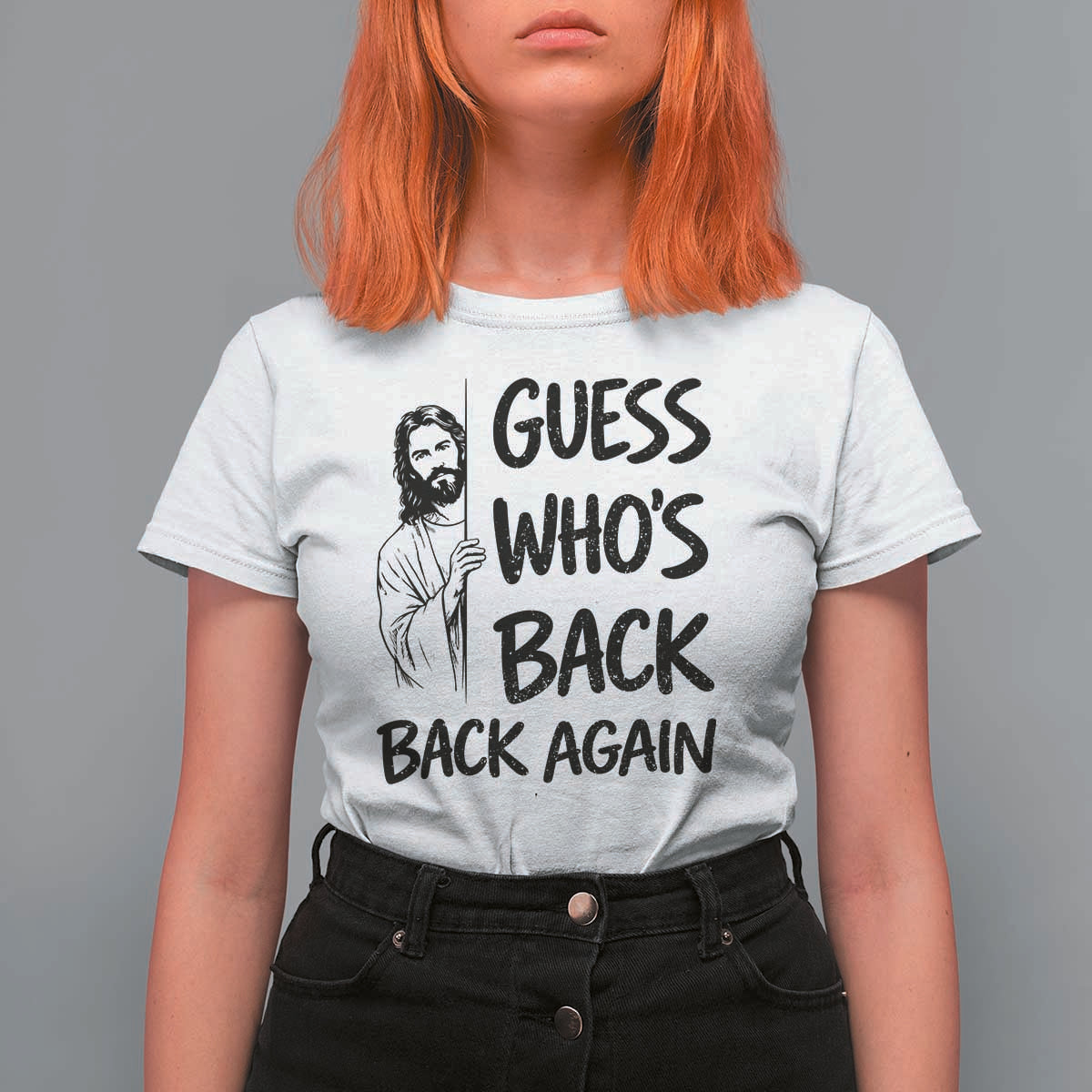 Funny Easter Jesus T Shirt For Women Guess Who's Back Back Again