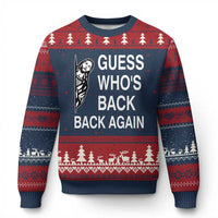 Guess Who's Back Back Again Ugly Christmas Sweater Funny Easter Jesus Meme