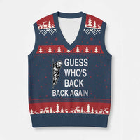 Guess Who's Back Back Again V-Neck Knit Sweater Vest Funny Easter Jesus Meme