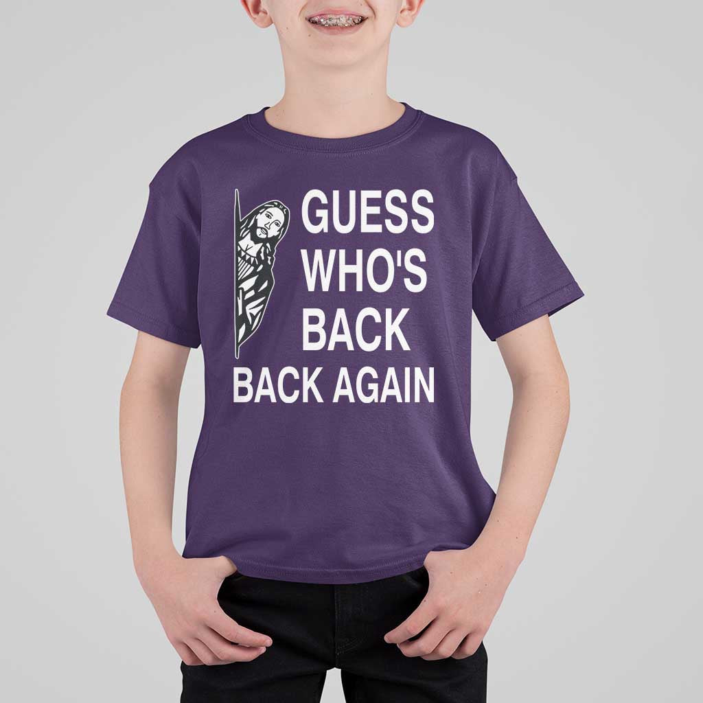 Guess Who's Back Back Again T Shirt For Kid Funny Easter Jesus Meme