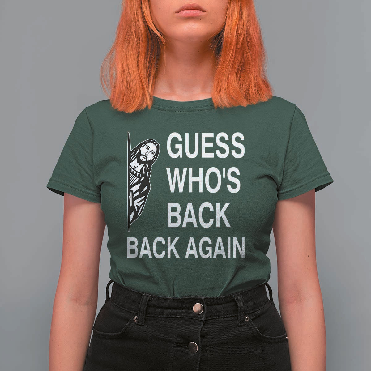 Guess Who's Back Back Again T Shirt For Women Funny Easter Jesus Meme