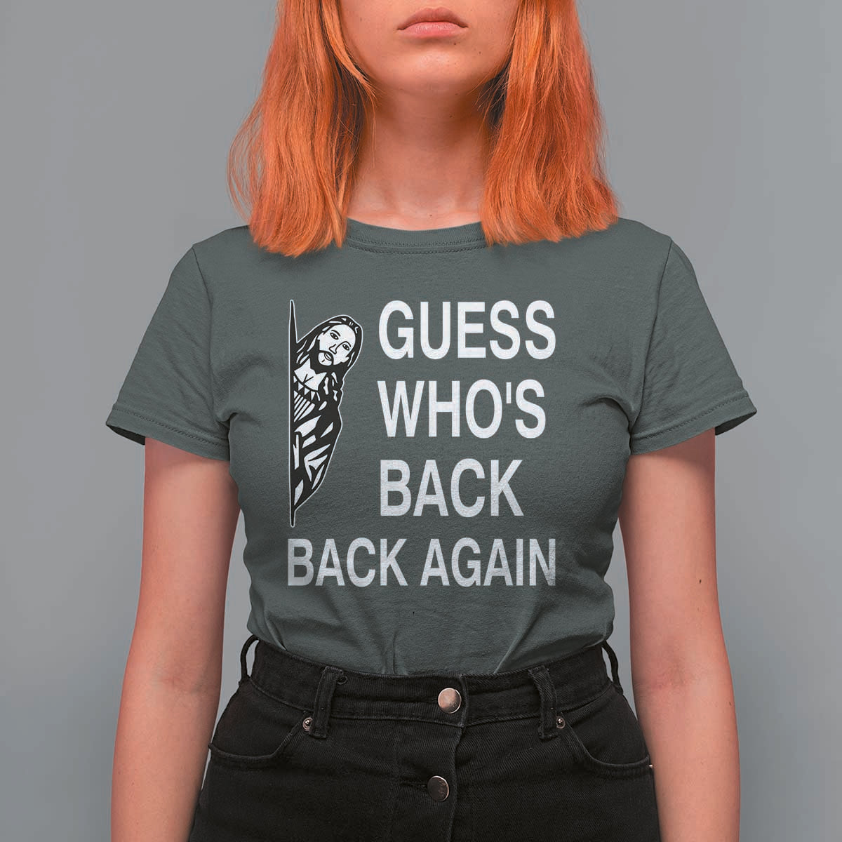 Guess Who's Back Back Again T Shirt For Women Funny Easter Jesus Meme