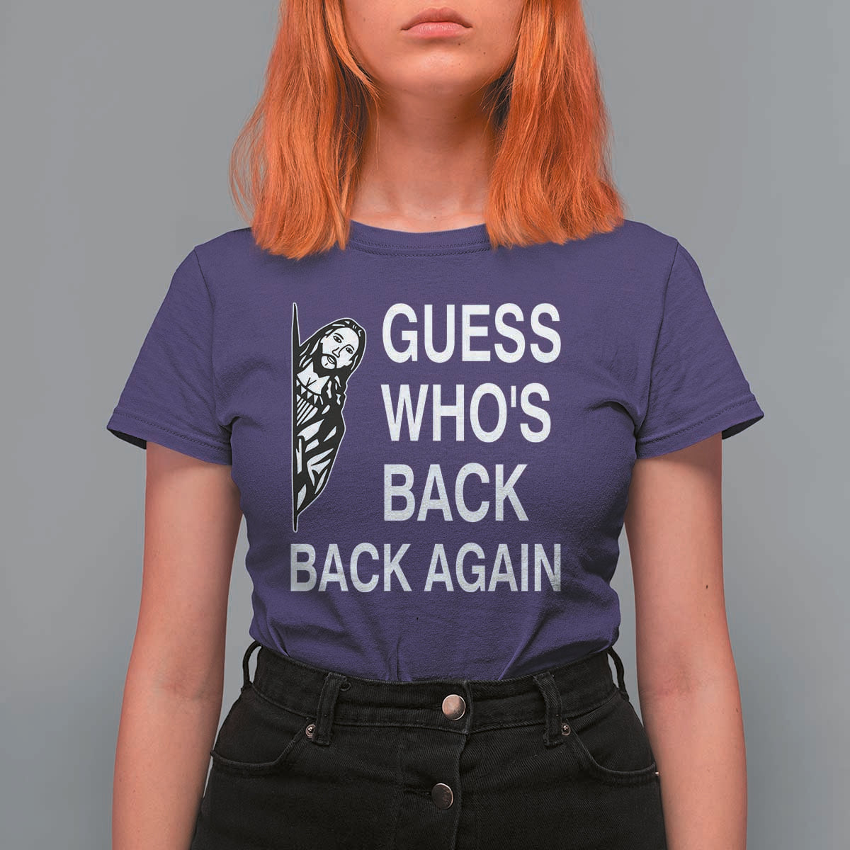 Guess Who's Back Back Again T Shirt For Women Funny Easter Jesus Meme