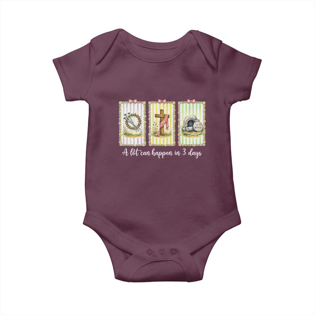 A Lot Can Happen in 3 Days Baby Onesie Christian Jesus Easter