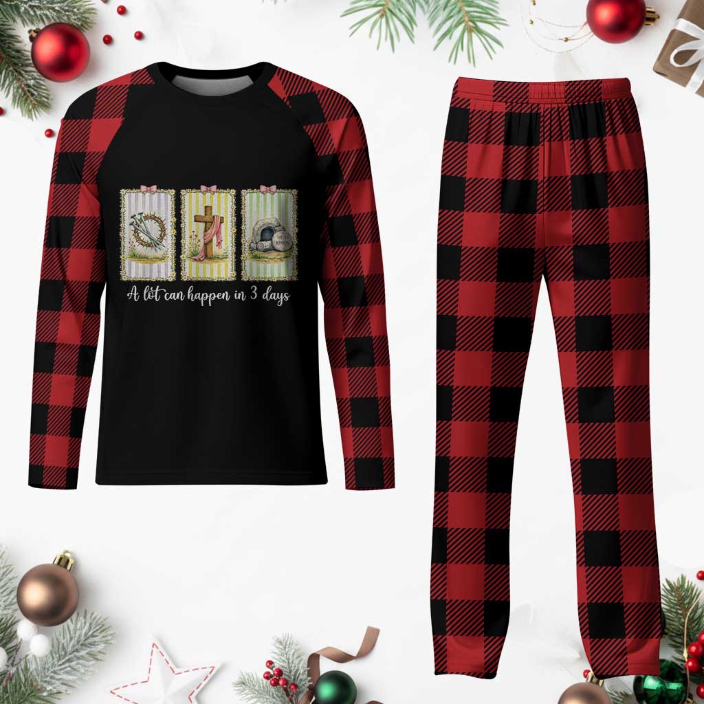 A Lot Can Happen in 3 Days Plaid Pajama Set Christian Jesus Easter