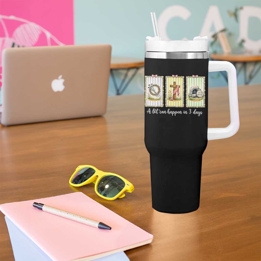A Lot Can Happen in 3 Days Tumbler With Handle Christian Jesus Easter