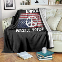 Unpaid Peaceful Protester Throw Blanket Peace Sign Anti War Patriotic US Flag