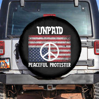 Unpaid Peaceful Protester Spare Tire Cover Peace Sign Anti War Patriotic US Flag