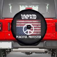 Unpaid Peaceful Protester Spare Tire Cover Peace Sign Anti War Patriotic US Flag