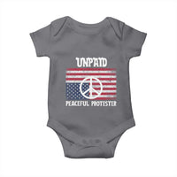 Unpaid Peaceful Protester Baby Onesie Peace Sign Anti War Patriotic US Flag
