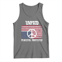 Unpaid Peaceful Protester Tank Top Peace Sign Anti War Patriotic US Flag