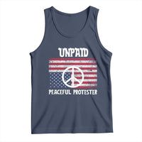 Unpaid Peaceful Protester Tank Top Peace Sign Anti War Patriotic US Flag