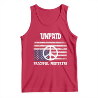 Unpaid Peaceful Protester Tank Top Peace Sign Anti War Patriotic US Flag