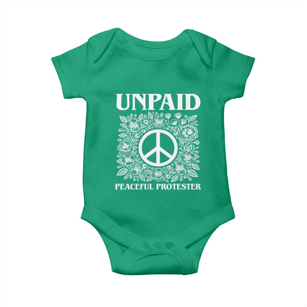 Unpaid Peaceful Protester Baby Onesie Political Demonstration