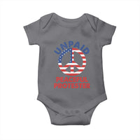 Unpaid Peaceful Protester Baby Onesie Peace Sign Patriotic US Flag Political Protest