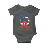 Unpaid Peaceful Protester Baby Onesie Peace Sign Patriotic US Flag Political Protest