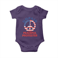 Unpaid Peaceful Protester Baby Onesie Peace Sign Patriotic US Flag Political Protest