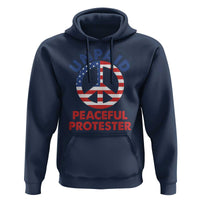 Unpaid Peaceful Protester Hoodie Peace Sign Patriotic US Flag Political Protest