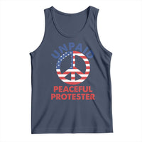 Unpaid Peaceful Protester Tank Top Peace Sign Patriotic US Flag Political Protest