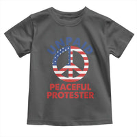 Unpaid Peaceful Protester Toddler T Shirt Peace Sign Patriotic US Flag Political Protest