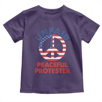 Unpaid Peaceful Protester Toddler T Shirt Peace Sign Patriotic US Flag Political Protest