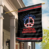 Unpaid Peaceful Protester Garden Flag Peace Sign Patriotic US Flag Political Protest