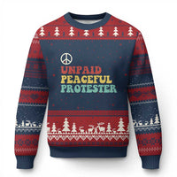 Unpaid Peaceful Protester Ugly Christmas Sweater Political Resistance Movement
