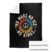 No Kings No ICE No Wars Throw Blanket Peace Sign Sunflower Anti War Freedom Activist