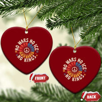 No Kings No ICE No Wars Ceramic Ornament Peace Sign Sunflower Anti War Freedom Activist