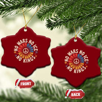 No Kings No ICE No Wars Ceramic Ornament Peace Sign Sunflower Anti War Freedom Activist