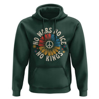 No Kings No ICE No Wars Hoodie Peace Sign Sunflower Anti War Freedom Activist