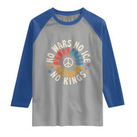 No Kings No ICE No Wars Raglan Shirt Peace Sign Sunflower Anti War Freedom Activist