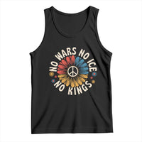 No Kings No ICE No Wars Tank Top Peace Sign Sunflower Anti War Freedom Activist